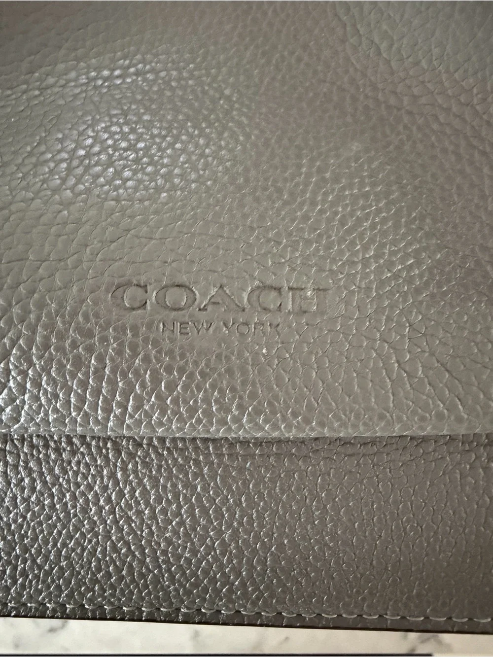 Coach Gray Leather Briefcase Bag with Detachable Strap